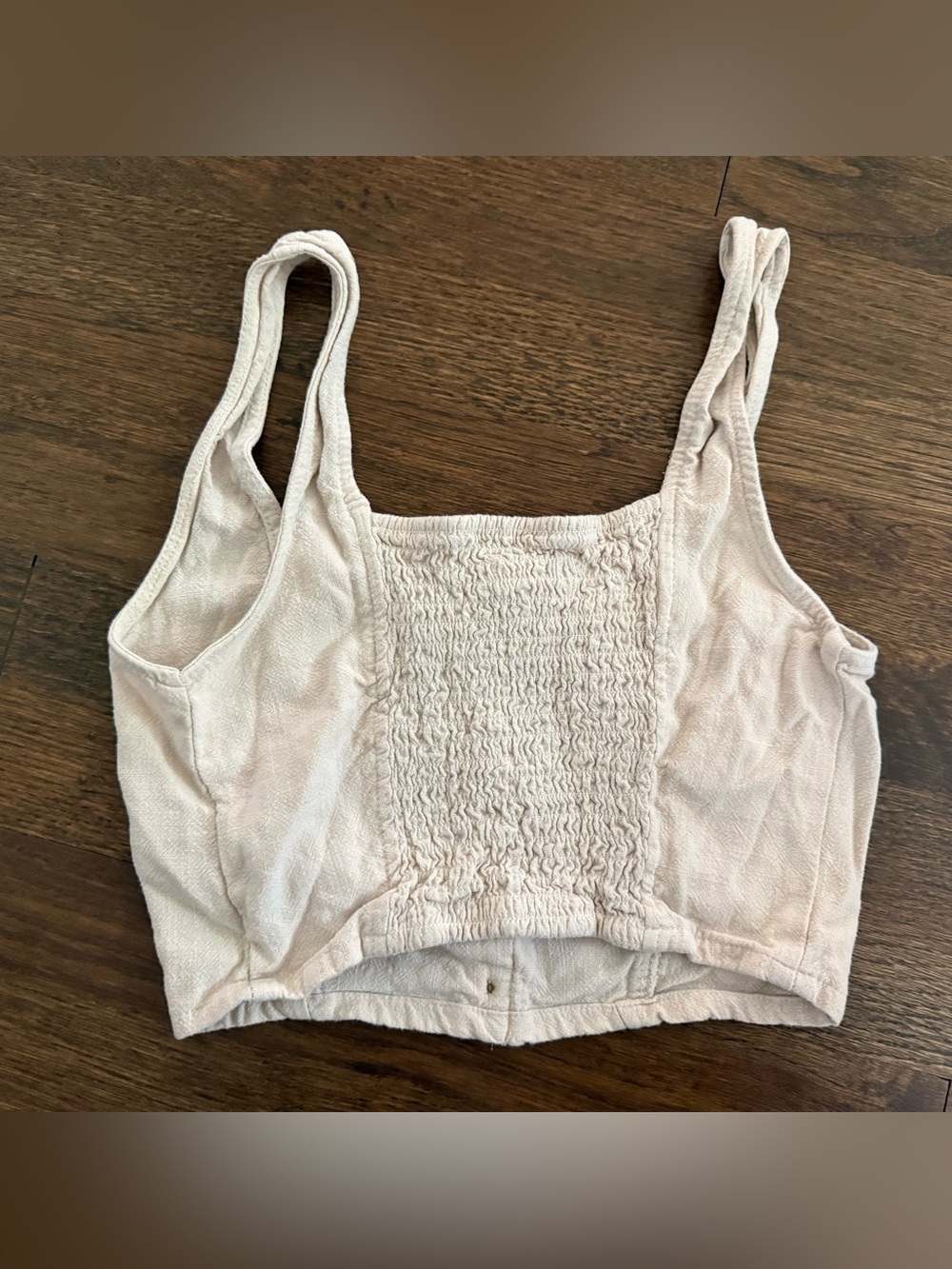 Button-Front Cream Cropped Tank Top - Picture 2 of 2